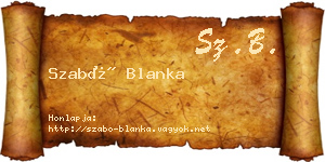 Szabó Blanka névjegykártya