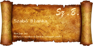 Szabó Blanka névjegykártya