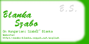 blanka szabo business card